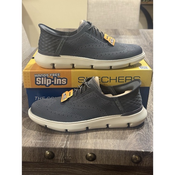 Skechers Hands Free Slip-Ins Garza Palma Charcoal Men's Shoes Sneakers Size 10